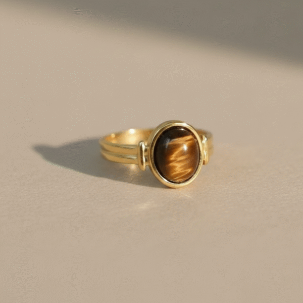 brown gemstone ring