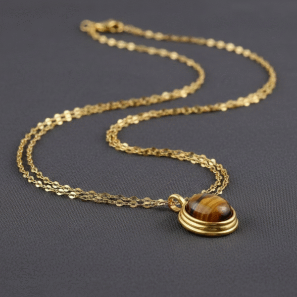 Home brown gemstone pendant necklace