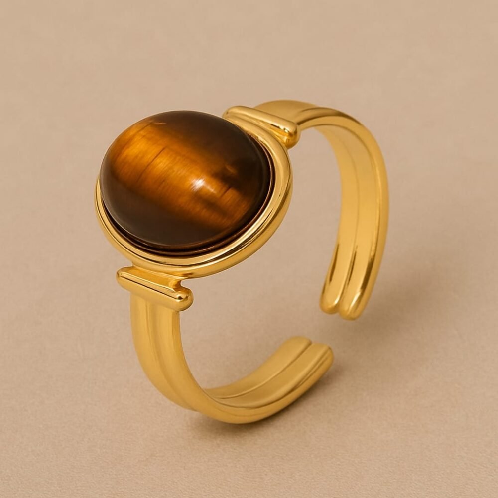 brown gemstone ring
