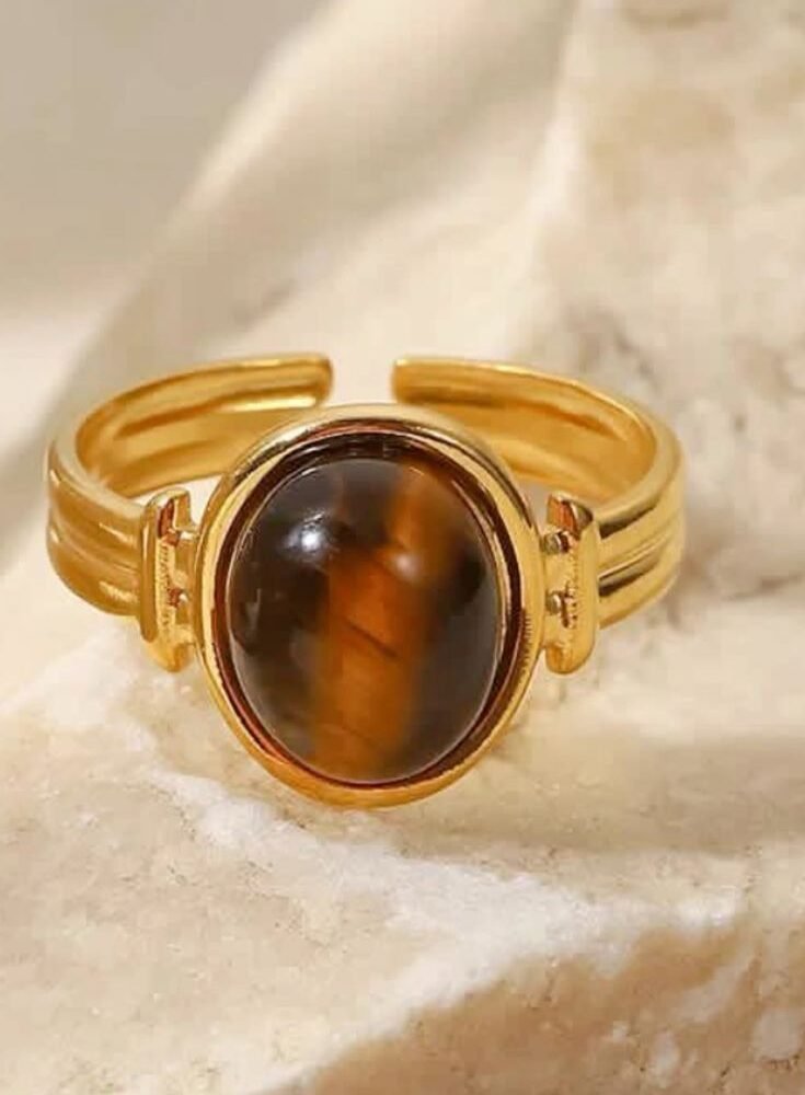 brown gemstone ring