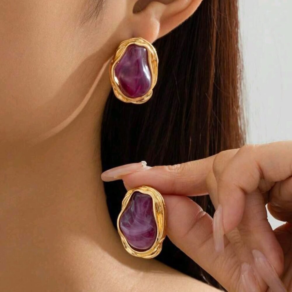 purple gemstone earrings