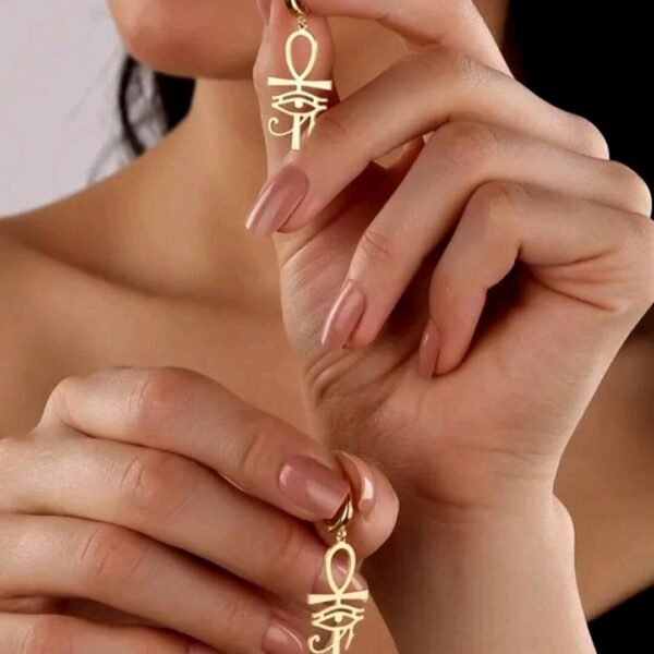 stainless steel eye of horus earrings 406 hover
