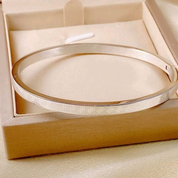 textured silver stainless steel bangle    208