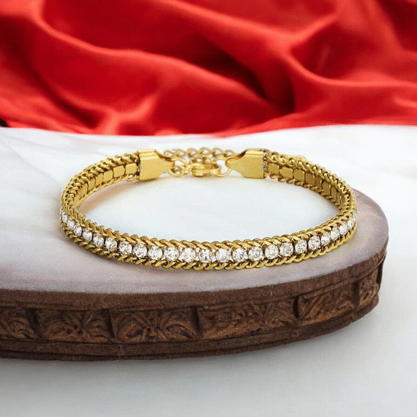 White Crystal Double Chain Bracelet